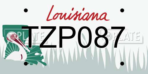 TZP087 Louisiana License Plate