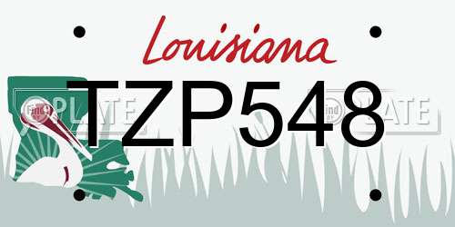 TZP548 Louisiana License Plate