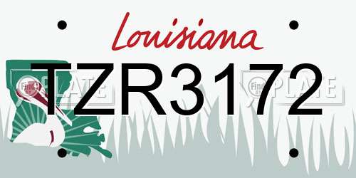 TZR3172 Louisiana License Plate