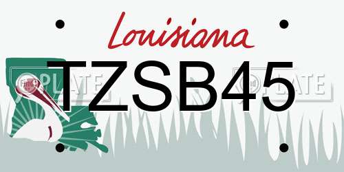 TZSB45 Louisiana License Plate