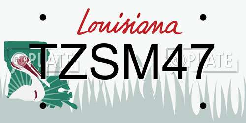 TZSM47 Louisiana License Plate