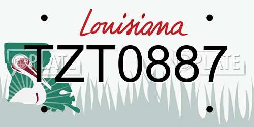 TZT0887 Louisiana License Plate
