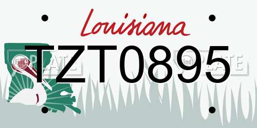 TZT0895 Louisiana License Plate