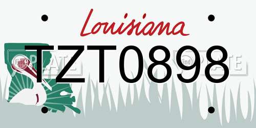 TZT0898 Louisiana License Plate