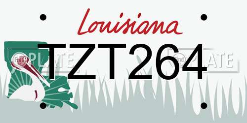 TZT264 Louisiana License Plate