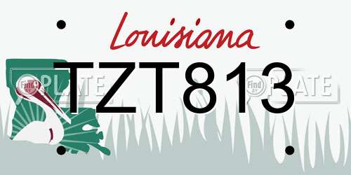 TZT813 Louisiana License Plate