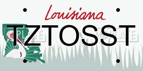 TZTOSST Louisiana License Plate