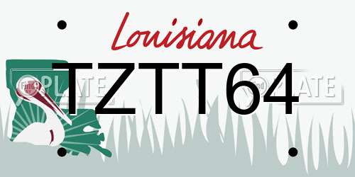 TZTT64 Louisiana License Plate