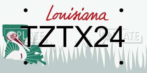 TZTX24 Louisiana License Plate