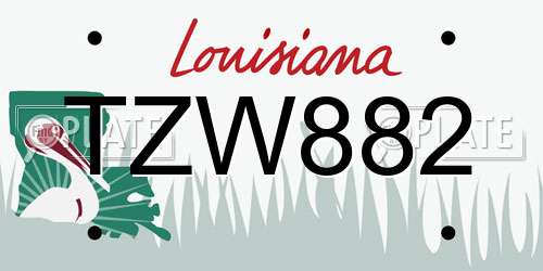 TZW882 Louisiana License Plate