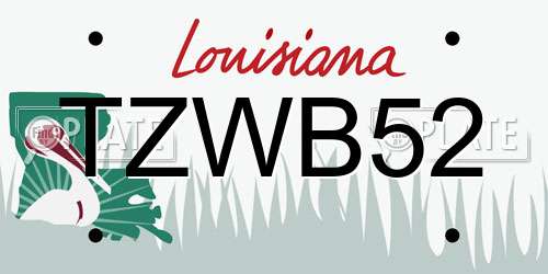 TZWB52 Louisiana License Plate
