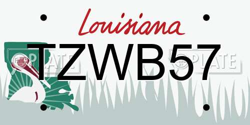 TZWB57 Louisiana License Plate