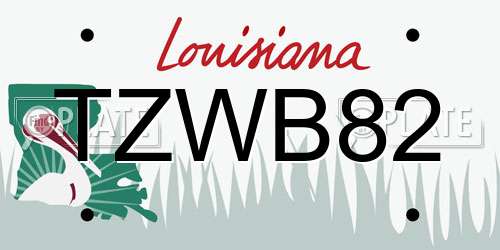 TZWB82 Louisiana License Plate