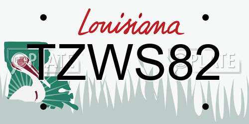 TZWS82 Louisiana License Plate