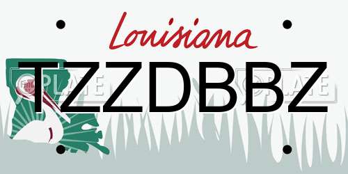 TZZDBBZ Louisiana License Plate