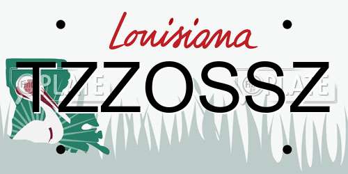 TZZOSSZ Louisiana License Plate