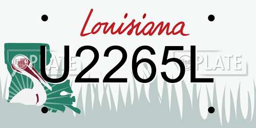 U2265L Louisiana License Plate