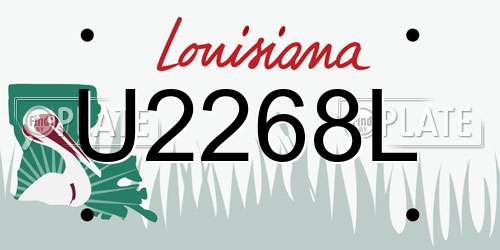 U2268L Louisiana License Plate