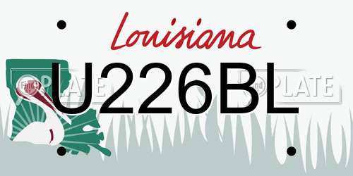 U226BL Louisiana License Plate