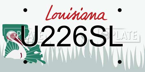 U226SL Louisiana License Plate