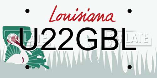 U22GBL Louisiana License Plate