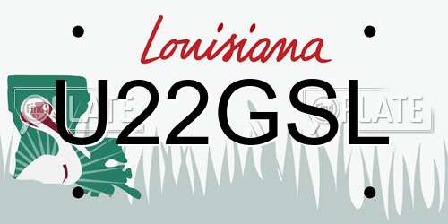 U22GSL Louisiana License Plate