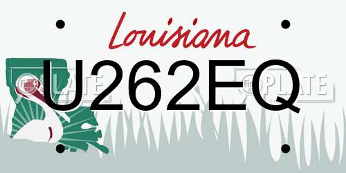 U262EQ Louisiana License Plate