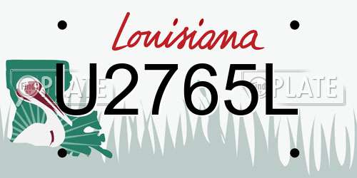 U2765L Louisiana License Plate