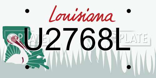 U2768L Louisiana License Plate