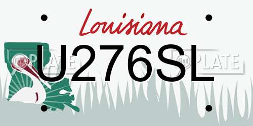 U276SL Louisiana License Plate