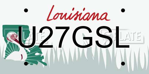 U27GSL Louisiana License Plate