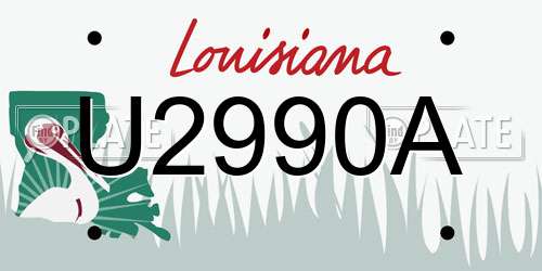 U2990A Louisiana License Plate