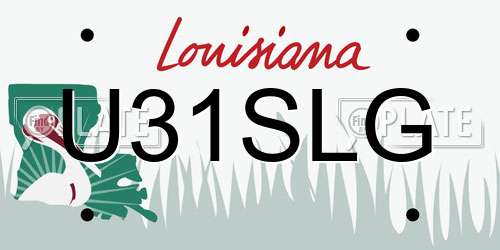 U31SLG Louisiana License Plate