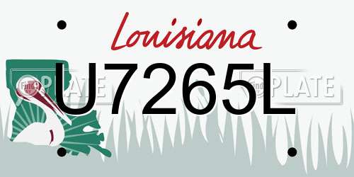 U7265L Louisiana License Plate
