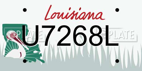 U7268L Louisiana License Plate
