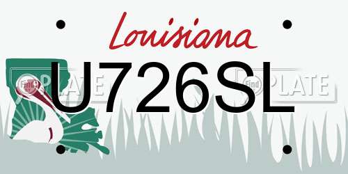 U726SL Louisiana License Plate