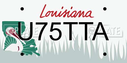 U75TTA Louisiana License Plate
