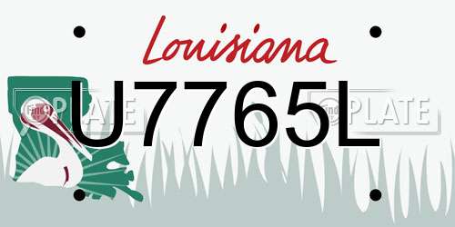 U7765L Louisiana License Plate