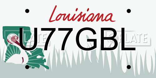U77GBL Louisiana License Plate
