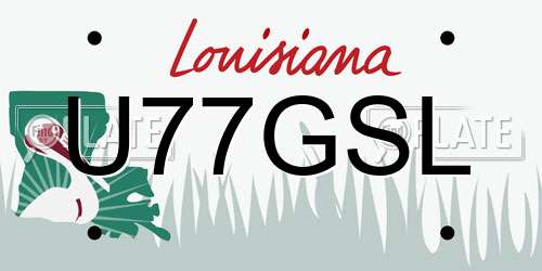 U77GSL Louisiana License Plate