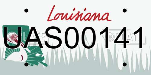 UAS00141 Louisiana License Plate