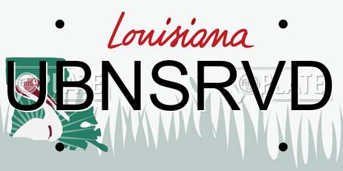 UBNSRVD Louisiana License Plate