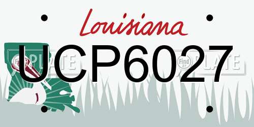 UCP6027 Louisiana License Plate
