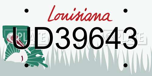 UD39643 Louisiana License Plate