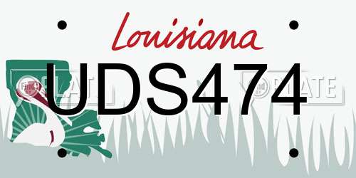 UDS474 Louisiana License Plate