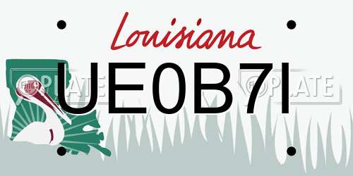 UE0B7I Louisiana License Plate