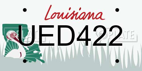UED422 Louisiana License Plate