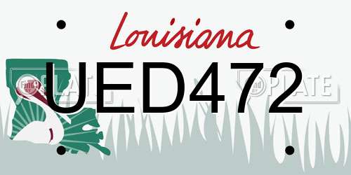 UED472 Louisiana License Plate