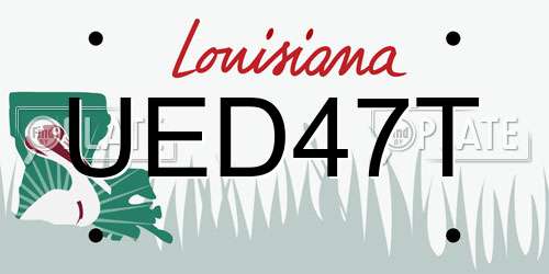 UED47T Louisiana License Plate