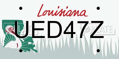 UED47Z Louisiana License Plate
